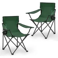 SUNULA Campingstuhl Faltbar Anglerstuhl Ultraleicht Faltstuhl Camping Klappstuhl (2 St), mit Getränkehalter, mit Tragetasche, bis max. 100 kg