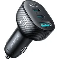 JOYROOM JR-CCD04 KFZ-Adapter Kfz-Stecker (12–24 V) zu USB-C, Autoladegerät 30W mit 2x USB-C, USB-A und Digitalanzeige