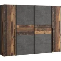 FORTE Kleiderschrank Narago, Kombischrank, Paneele wechselbar (B/H/T ca. 270/210/61cm, auch mit Premiumausstattung) Schwebetüren in Kombination mit Drehtüren, Made in Europe