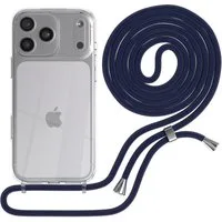 EAZY CASE Handykette Hülle mit Kette für Apple iPhone 17 Pro Max 6,9 Zoll, Kette zum Umhängen Backcover Etui Schutzhülle Hülle mit Band Case Blau