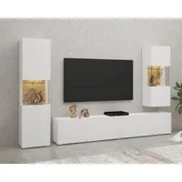 Home affaire Wohnwand Ava, Wohnzimmer-Set hängend/stehend montierbar, Vitrine, Lowboard, 3-tlg.