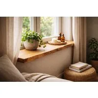 Living Oak Fensterbank Eiche mit Baumkante, Massivholz Eiche mit Baumkante, in Deutschland gefertigt