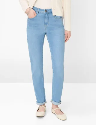 Brax Damen Five-Pocket-Hose Style CAROLA USED LIGHT BLUE, denim hellblau, Gr. 42L