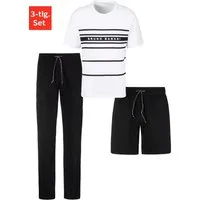 Bruno Banani Pyjama (Spar-Set, 3 tlg) Shirt mit Shorts und langer Hose