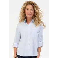 bianca Hemdbluse ANINA mit modischen Kontrast-Details