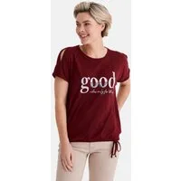 STOOKER WOMEN Kurzarmshirt STCLEA Print T-Shirt Regular Fit T-Shirt Spitzen- Shirt für Damen