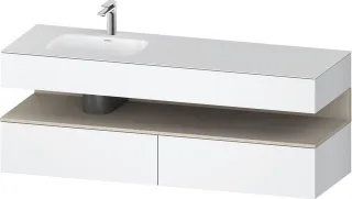 Duravit Qatego Einbauwaschtisch mit Konsolenwaschtischunterbau Weiß Matt 1600x500x600 mm - QA4795083 QA4795083180000