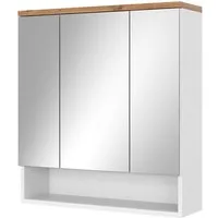 Vicco Badezimmerspiegelschrank Eden, Weiß Hochglanz/Artisan-Eiche, 70 x 77.5 cm mit 3 Türen (1-St)