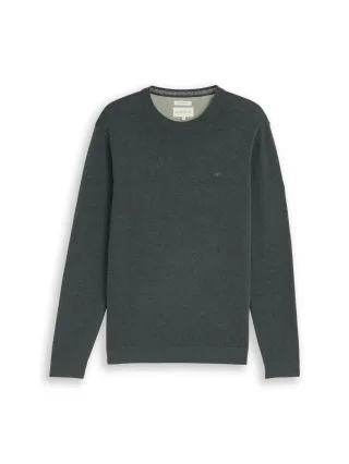 Tom Tailor - Basic Strickpullover aus Baumwolle darkest olive melange - Gr. - XXL
