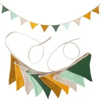 CLTYQ Wimpelkette Wimpelkette Kinderzimmer,Stoff Wimpelkette aus Musselin Baumwolle