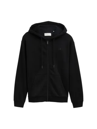 Denim Tom Tailor - Hoodie Sweatjacke mit Logo-Print black - Gr. - S