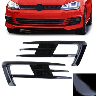Nebelscheinwerfer Rahmen Gitter Schwarz Glanz für VW Golf 7 VII ab 2012-2016