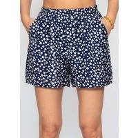 SASSYCLASSY Shorts Shorts mit floralem Druck für Damen Lockere Viskoseshorts mit elastischem Bund und seitlichen Taschen