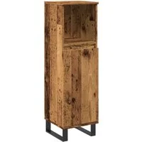 vidaXL Badezimmerspiegelschrank Badschrank Altholz-Optik 30x30x100 cm Holzwerkstoff (1-St)
