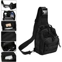 Foxter Umhängetasche Umhängetasche Militär Ein-Schulter Rucksack Tasche XXL MOLLE FOXTER (Militärischer Rucksack mit verstellbarem Schultergurt für Outdoor, Militär Sling Bag Ein-Schulter Rucksack mit MOLLE System aus 600D), Robuste XXL Taktische Tas