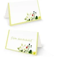 Logbuch-Verlag Dekofigur Tischkarten 25er Set 8,5x5,5 cm floral Schön dass du da bist -