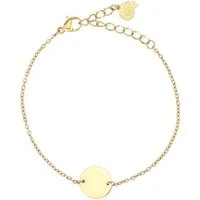 Hey Happiness Armkette Damen Kreis Anhänger, 18K Gold Roségold, Edelstahl Armband Geo Platte, wasserfest