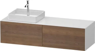 Duravit White Tulip Konsolenwaschtischunterbau wandhängend Amerikanischer Nussbaum & Weiß Matt & Hoc WT4864L77850000