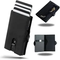 SLIMJACK Mini Geldbörse Herren - echt Leder - Münzfach RFID-Schutz - Cardholder - Slim Wallet (Portmonee), - Mini Geldbeutel - Portemonnaie - Kartenhalter - Kreditkartenetui