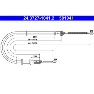 ATE Handbremsseil hinten Nissan Kubistar Renault Kangoo