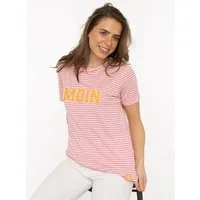 Zwillingsherz T-Shirt "Anker Moin" gestreift, gestickter Schriftzug, maritim, Rundhals