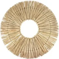 Marrakesch Orient & Mediterran Interior Wanddekoobjekt Wanddeko Boho Rattan rund, Natur Wanddekoration 58cm (1 St), Handarbeit