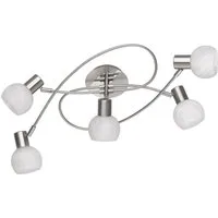 Reality Leuchten LED Deckenstrahler, Dimmfunktion, LED wechselbar, Warmweiß, innen, Ankleidezimmer & im Treppenhaus Lampenschirme Glas Weiß, B 52cm