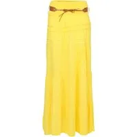 malito more than fashion Sommerrock malito Damen Maxi Rock mit Strickmuster, langer Rock mit Gürtel, luftiger Maxirock