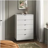 Vicco Kommode Eliza, Weiß, 76 x 120 cm mit 5 Schubladen (1 St)