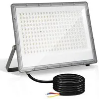 Clanmacy Flutlichtstrahler LED Flutlichtstrahler 200W Außenbeleuchtung Floodlight LED, Außenstrahler, Kaltweiß