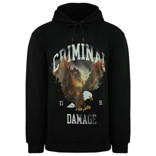Kriminalschaden Eagle Mens Black Hoodie
