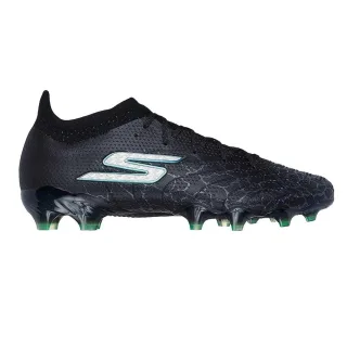 Skechers - Crackle-Effekt Fußballschuhe mit festem Boden für Herren (Schwarz/Silber)