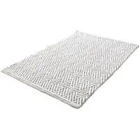 Kleine Wolke Badematte Switch, Badvorleger, Badezimmer Teppich, Höhe 5 mm, beidseitig nutzbar, fußbodenheizungsgeeignet, Baumwolle, Polyester, rechteckig, Badteppich, handgefertigt, Wendedesign, geometrisches Muster