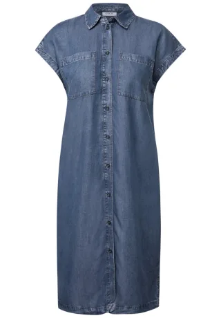 Cecil - Denim Look Lyocell Kleid blau - Gr. - S