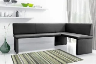 LAGERDEAL Eckbank Bank Küchenbank -Cora XL / L -Kunstleder Schwarz 196 x 142 cm