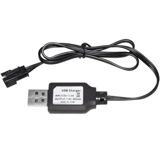 7.4V 800mAh USB Charge Cable SM-3P Positive Plug for LiPo Li-ion RC Toys Battery
