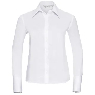 Russell Collection - "Ultimate" Hemd Bügelfrei für Damen Langärmlig (Weiß)