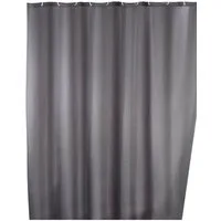WENKO Duschvorhang Uni Grey Breite 180 cm, Höhe 200 cm, Polyester, waschbar