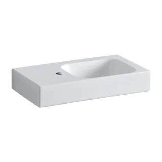 Geberit iCon Handwaschbecken 124153000 53x31cm, Ablagefläche links, mit Hahnloch, ohne Überlauf, weiß