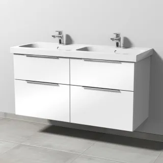 Sanipa 3way Waschtischunterbau zu Geberit iCon Light Waschtisch mit 4 Auszügen, Weiß-Glanz UF57778