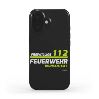 Handyhülle COVRZ | Freiwillige Feuerwehr 112 | Tough Case | Schwarz | Personalisierbar | MagSafe®-fähig | iPhone 16 15 14 13 Plus Pro Max, uvm. Nein iPhone 16 Ohne