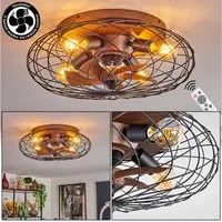 hofstein Deckenleuchte Deckenventilator mit Beleuchtung aus Metall/Kunststoff, Fernbedienung, ohne Leuchtmittel, Deckenleuchte 4-flammig Ø 30 cm, 4 x E27, ohne Leuchtmittel