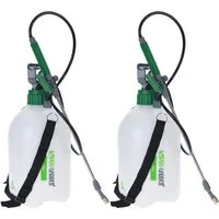 Progarden Drucksprühgerät Drucksprüher Gartenspritze 5 LSprühflasche 2 er Set, (Set, 2-tlg., Packung), Pflanzensprüher, 5 Liter, Drucksprüher, mit Tragegurt, Pumpsprüher