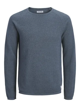 JACK&JONES - JJEHILL KNIT CREW NECK NOOS Blue Mirage - Gr. - XXL