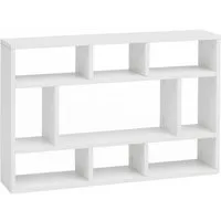 Wohnling Wandregal WL5.810 WL5.810 Weiß Hängeregal Wandboard Holz Bücherregal Klein, Weiß 75x51x16 cm, Design Holz Hängeregal Modern, Schweberegal Wand, Wandboard Schmal, Dekoregal
