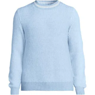 Rippstrick-Pullover für Herren, Herren, size: regular, Grau, Wolle/Polyester/Polyacryl, by Lands' End