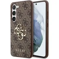 Guess Handyhülle Case Galaxy S24 Plus braun Big Logo goldfarben 6,7 Zoll, Kantenschutz