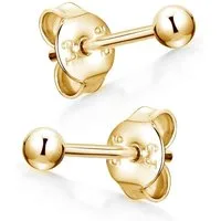 Materia Paar Ohrstecker Kugel Ohrstecker Gelbgold Basic 3-6mm SO-346, 925 Sterling Silber