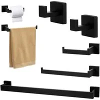 BlingBin Badezimmer-Set Edelstahl Matt Handtuchhalter Set 5 Stücke 60CM Handtuchhalter, (5tlg, 5-St), 5-teiliges Bad Hardware Set, Perforiert, Wandmontage, Küche Bad
