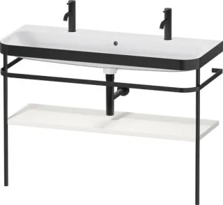 Duravit Happy D.2 Plus c-bonded Set mit Metallkonsole Nordic Weiß Seidenmatt 1175x490x850 mm - HP475 HP4759O39390000